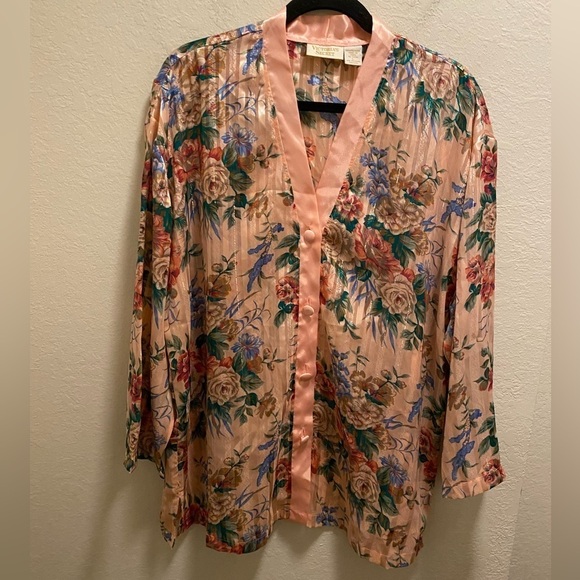 Victoria's Secret Vintage Gold Label Floral Night Shirt Size Large - Picture 1 of 11